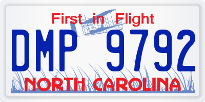 NC license plate DMP9792