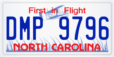 NC license plate DMP9796
