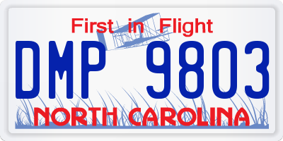NC license plate DMP9803