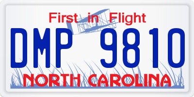 NC license plate DMP9810