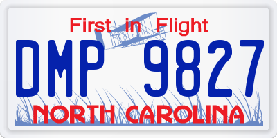 NC license plate DMP9827