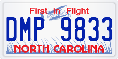 NC license plate DMP9833