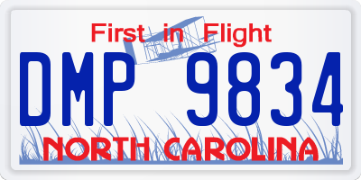 NC license plate DMP9834