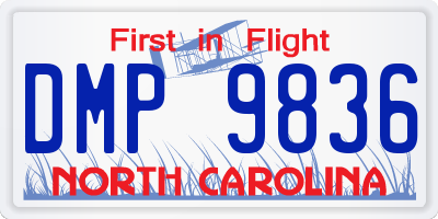 NC license plate DMP9836