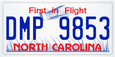 NC license plate DMP9853