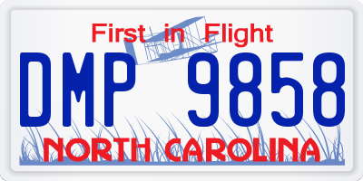 NC license plate DMP9858