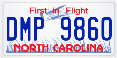 NC license plate DMP9860