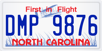 NC license plate DMP9876
