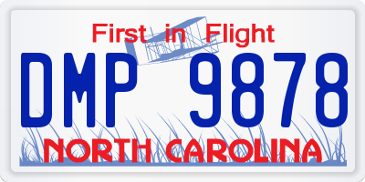 NC license plate DMP9878