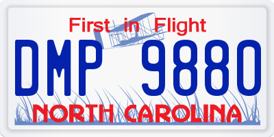 NC license plate DMP9880