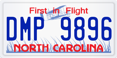 NC license plate DMP9896
