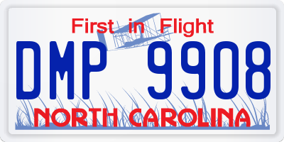 NC license plate DMP9908