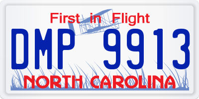 NC license plate DMP9913