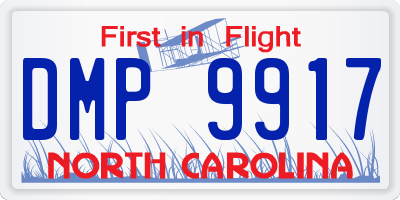 NC license plate DMP9917