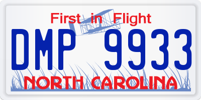 NC license plate DMP9933
