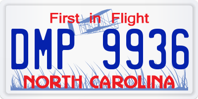 NC license plate DMP9936