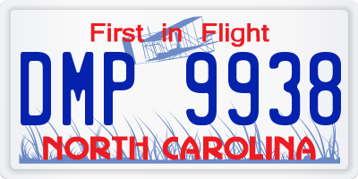 NC license plate DMP9938