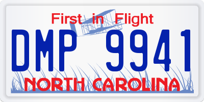 NC license plate DMP9941