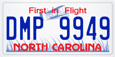 NC license plate DMP9949