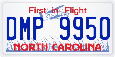 NC license plate DMP9950