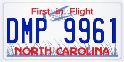 NC license plate DMP9961