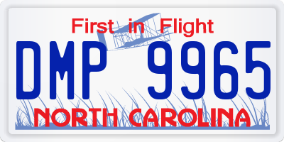 NC license plate DMP9965