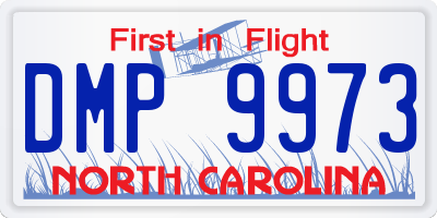 NC license plate DMP9973