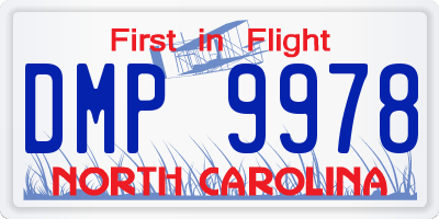 NC license plate DMP9978
