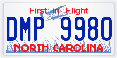 NC license plate DMP9980