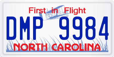 NC license plate DMP9984