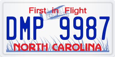 NC license plate DMP9987