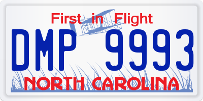 NC license plate DMP9993