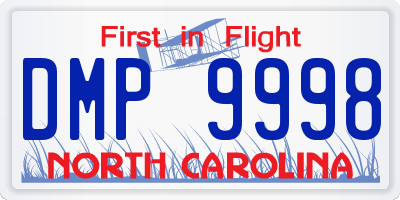 NC license plate DMP9998