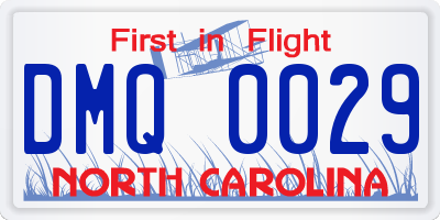 NC license plate DMQ0029