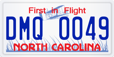 NC license plate DMQ0049