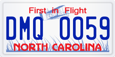 NC license plate DMQ0059