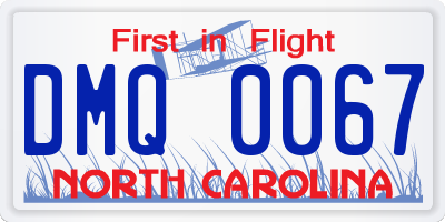 NC license plate DMQ0067