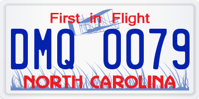 NC license plate DMQ0079