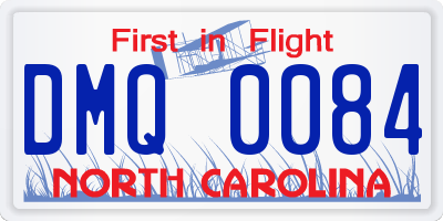 NC license plate DMQ0084