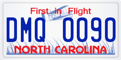 NC license plate DMQ0090
