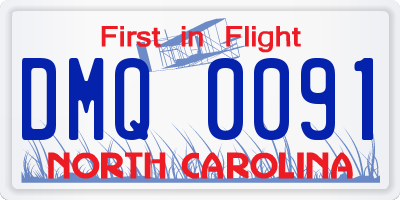NC license plate DMQ0091