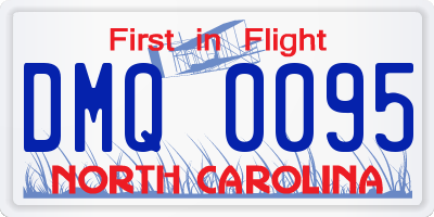 NC license plate DMQ0095