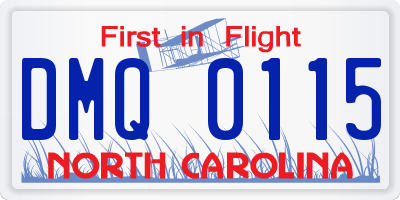 NC license plate DMQ0115