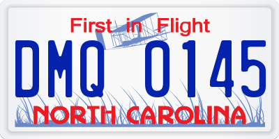 NC license plate DMQ0145