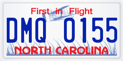 NC license plate DMQ0155