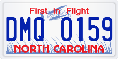 NC license plate DMQ0159