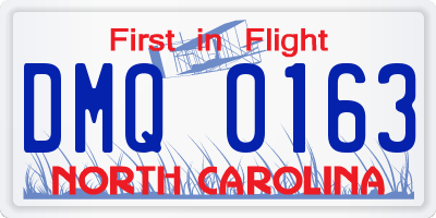 NC license plate DMQ0163