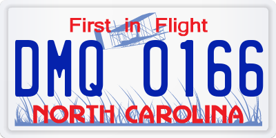 NC license plate DMQ0166