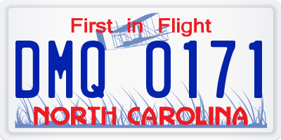 NC license plate DMQ0171