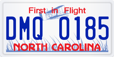 NC license plate DMQ0185